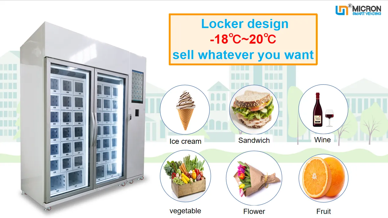 Cooling locker vending machine for selling egg vegetable fruit vending machine in unmanned retail store