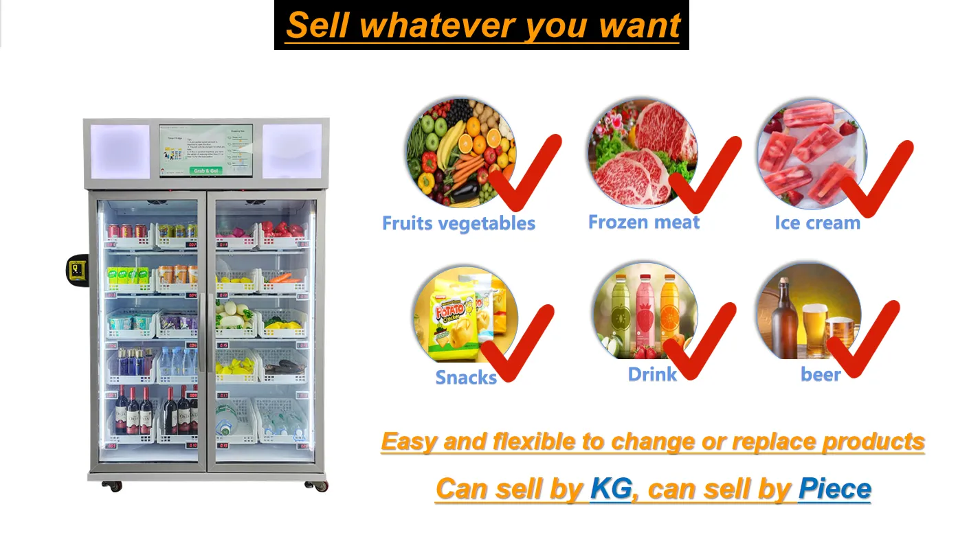 Grab n go vending machine, snack drink vending machine, fruit vending machine, sandwich vending machine