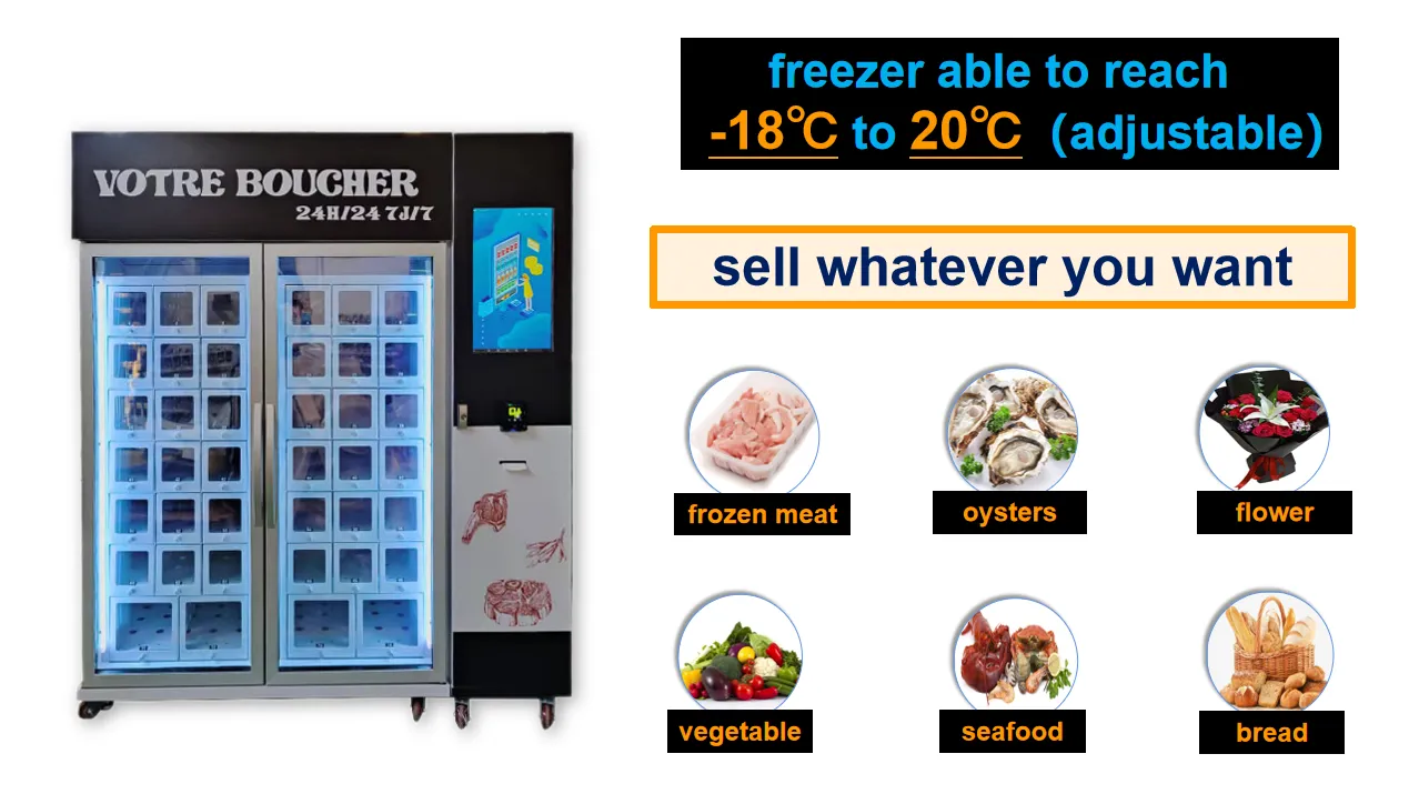Frozen meat vending machine, seafood vending machine, locker vending machine