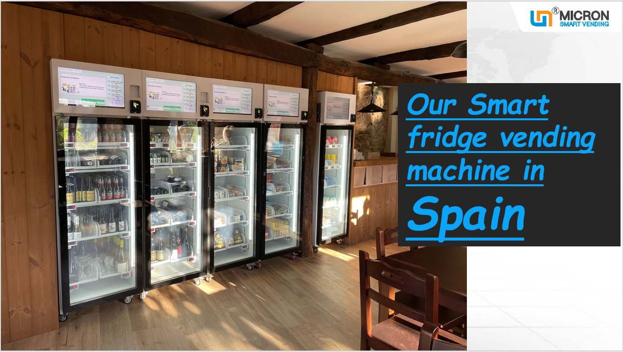 Micron smart fridge vending machine in Spain