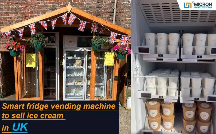 -18~20℃ refrigerated ready meals vending machine for ice cream in UK