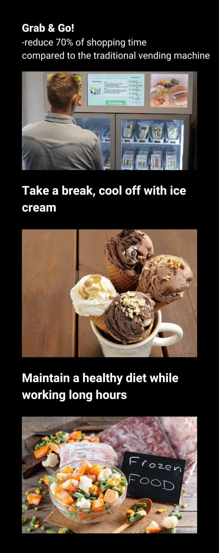 frozen vending machine custom ice cream vending machine for frozen food cold drinks