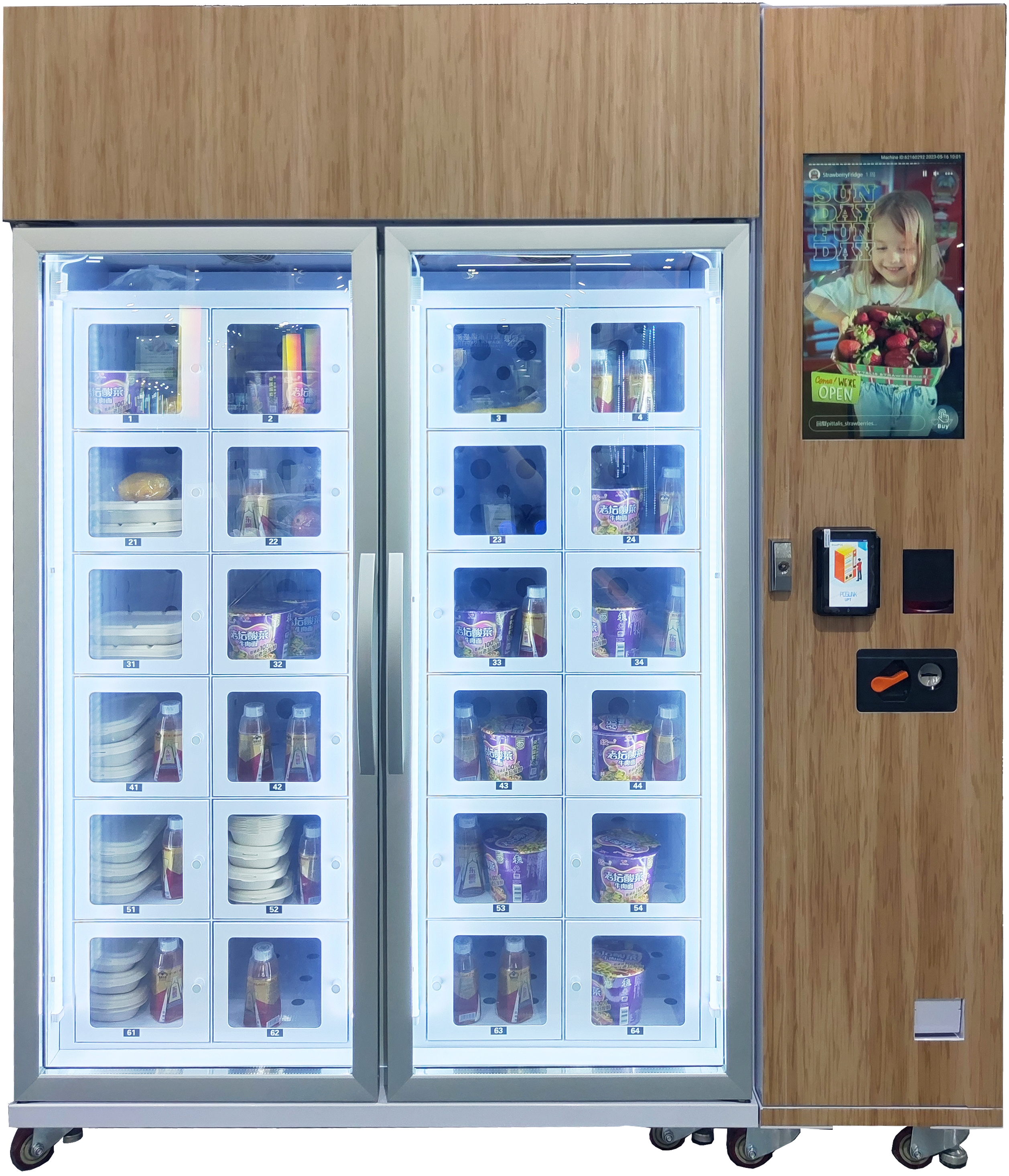 locker vending machine refrigerated and ambient for farm produce frozen food flower bread in vending machine convenience store
