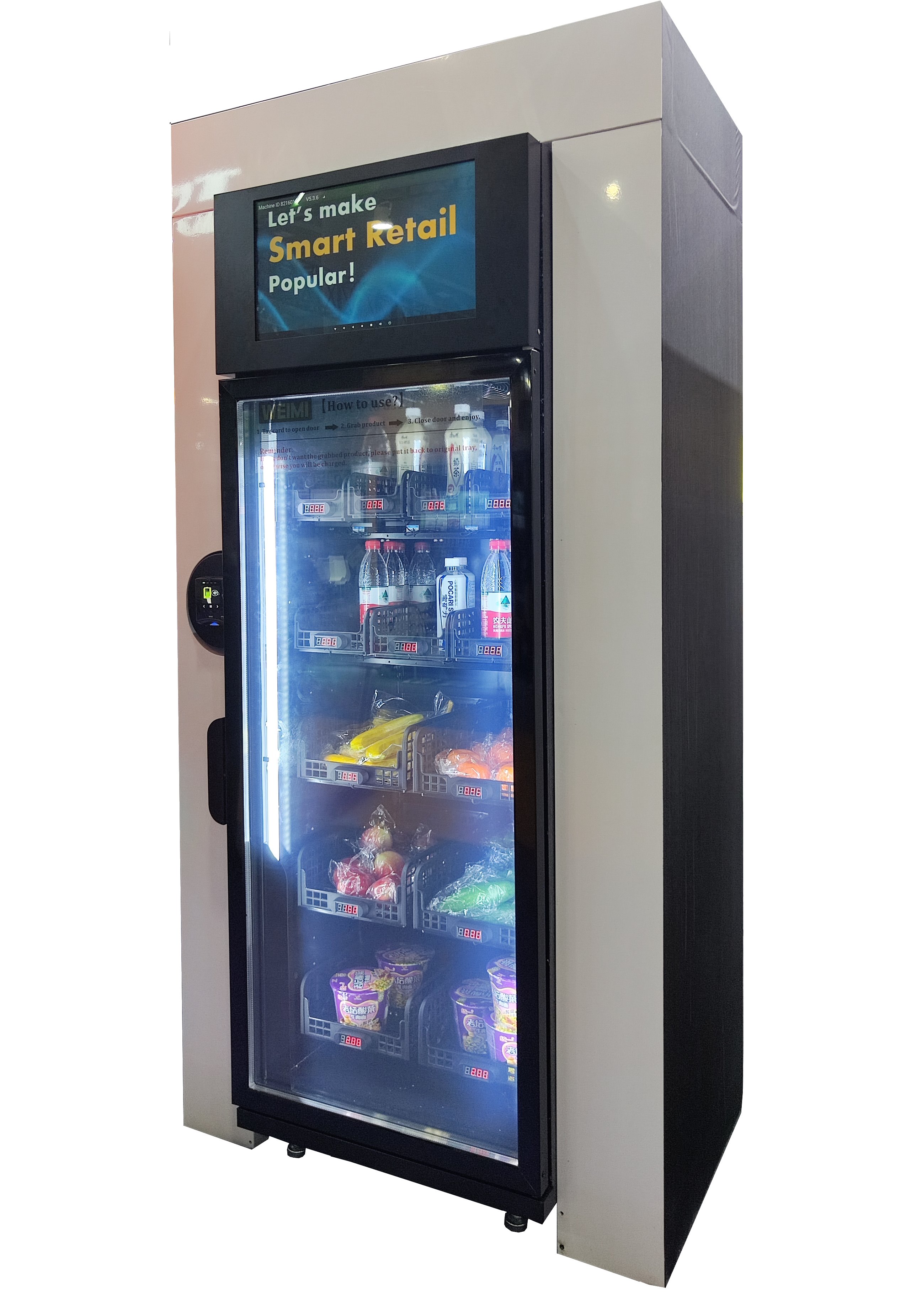 open a vending machine convenience store with smart fridge single door