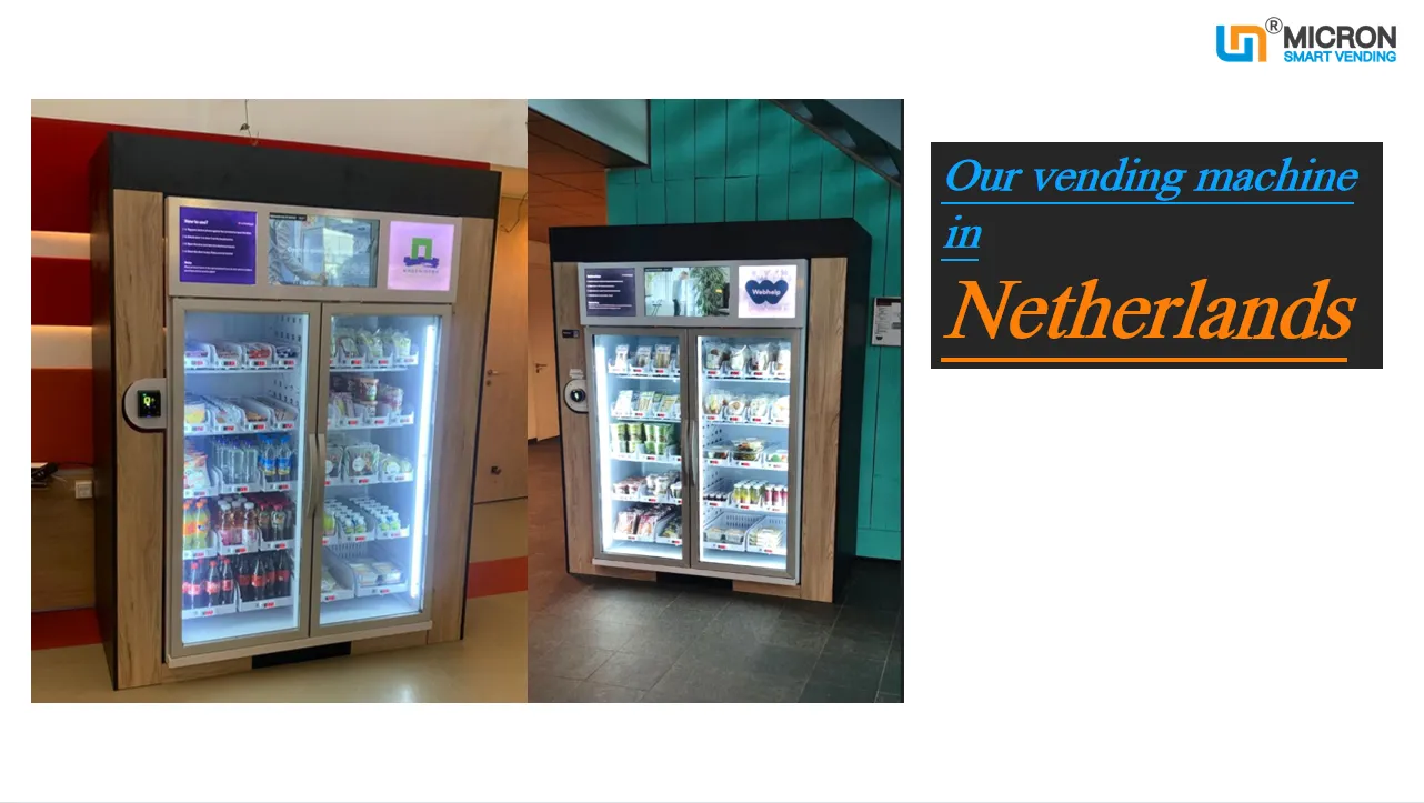 Micron office food vending machine smart fridge single door in Netherlands