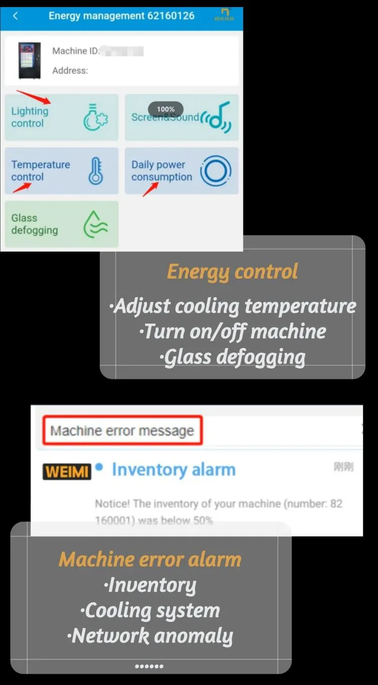 big touchscreen vending machine for snacks and drinks remote control energy of vending machine