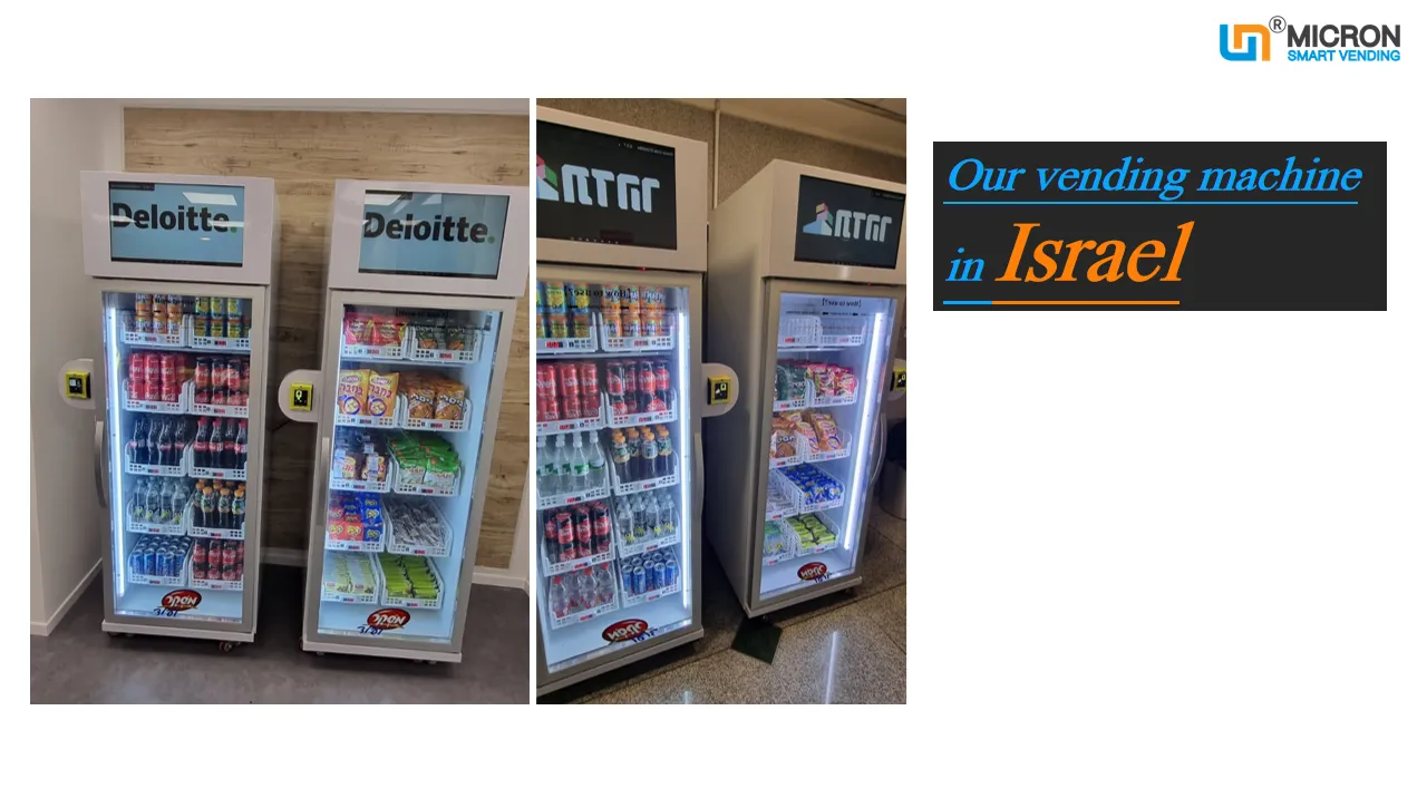 Micron office food vending machine smart fridge single door in Israel