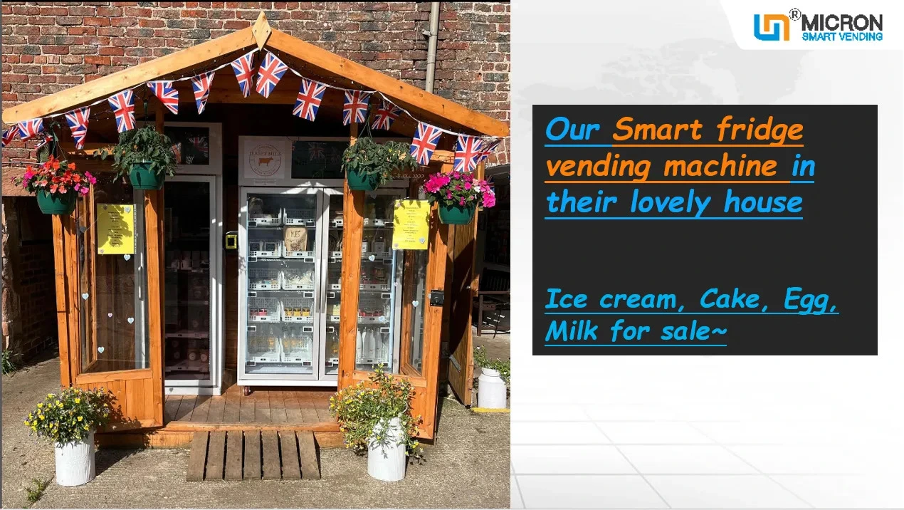Micron office food vending machine smart fridge in UK