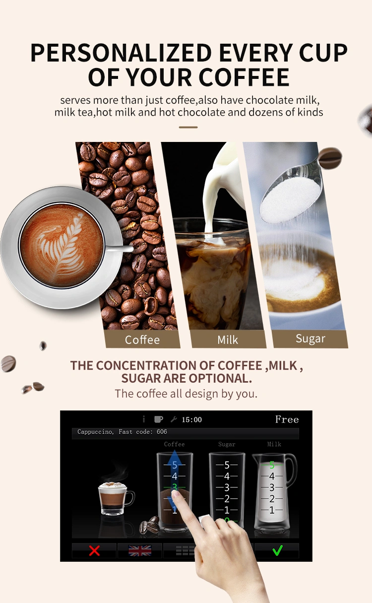 Micron Standing Coffee Vending Machine personalize every cup of coffee chocolate milk tea
