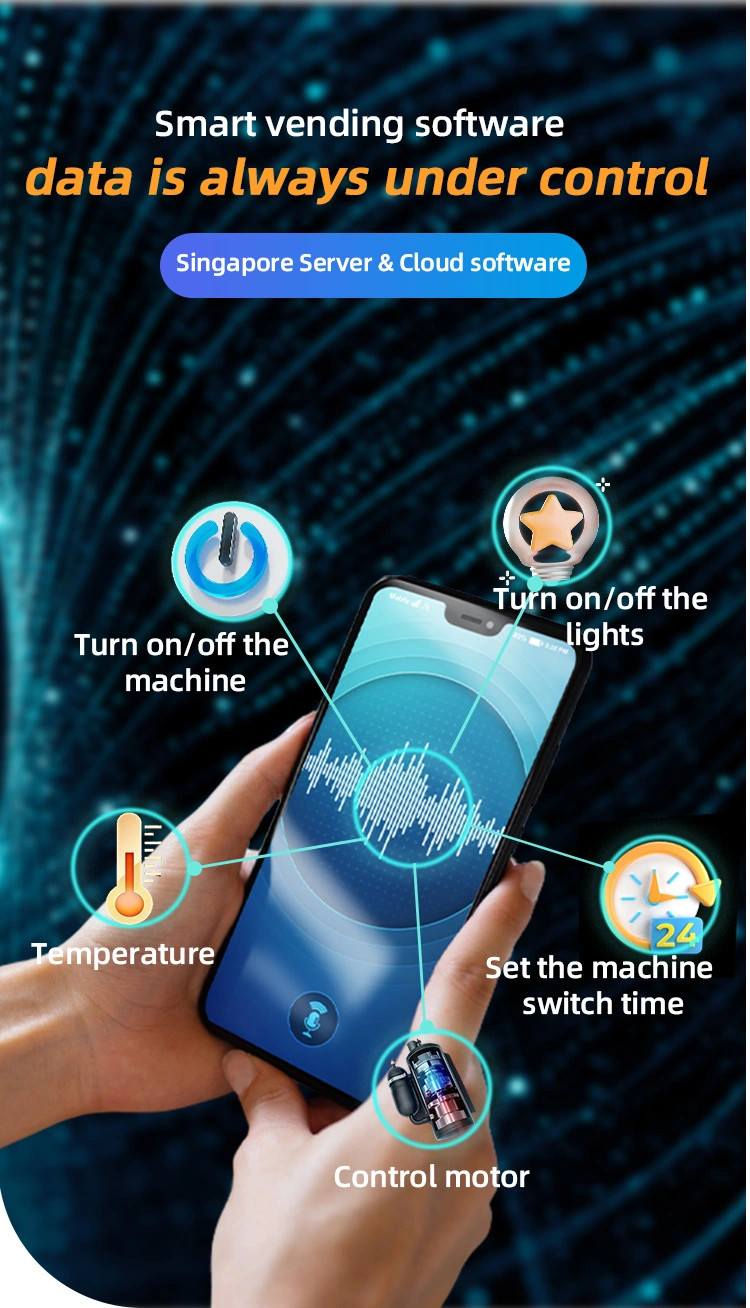 Smart management software system for Big capacity combo snacks drinks vending machine with slave box available for sale
