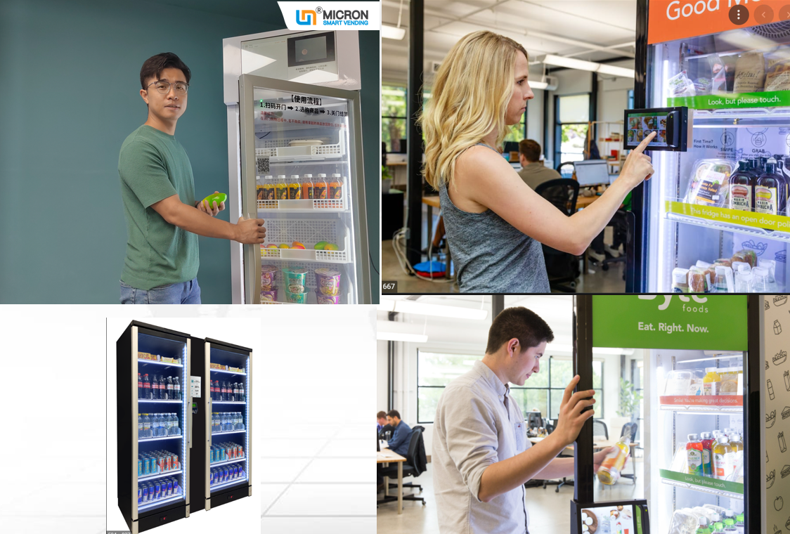 Micron smart fridge vending machine grab and go