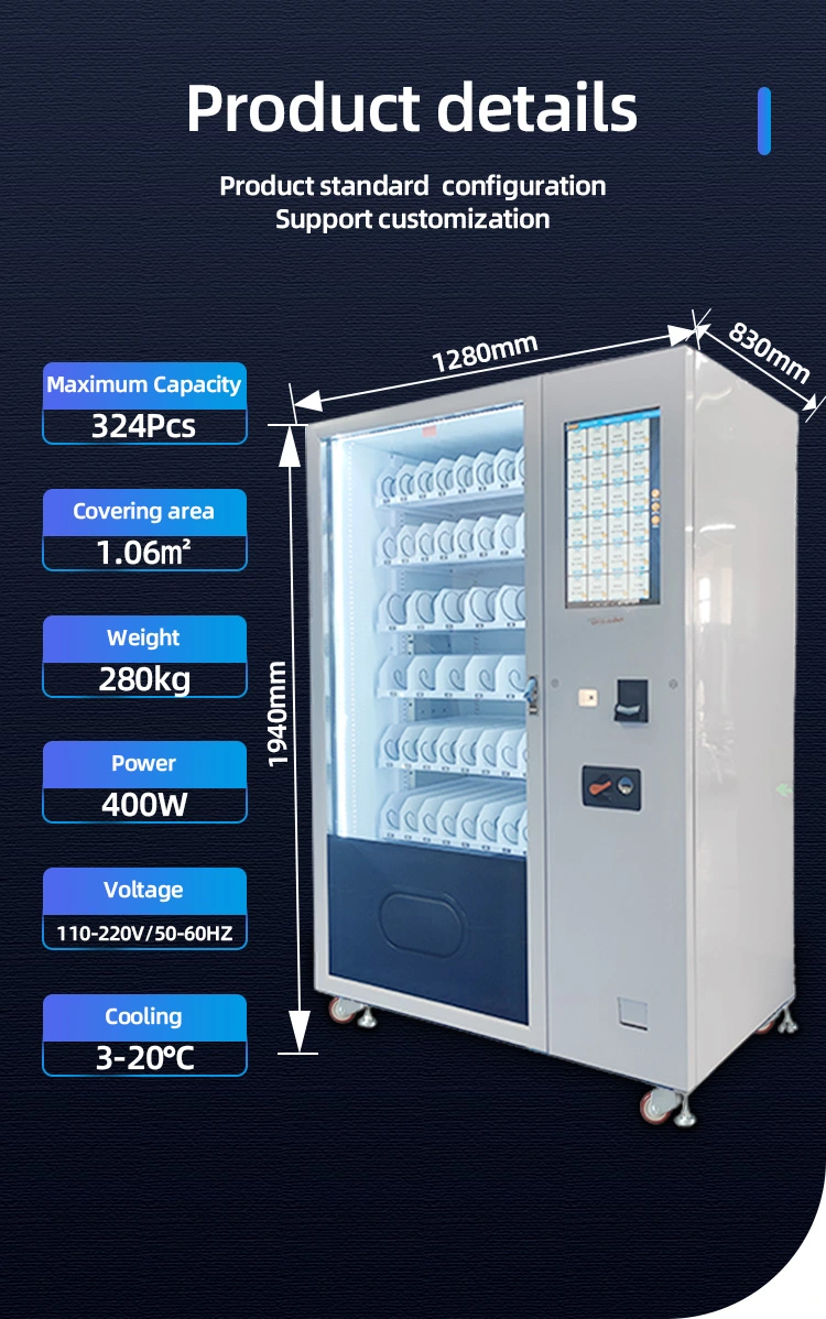 Big capacity combo snacks drinks vending machine with slave box available for sale high-quality hardware better shopping experience