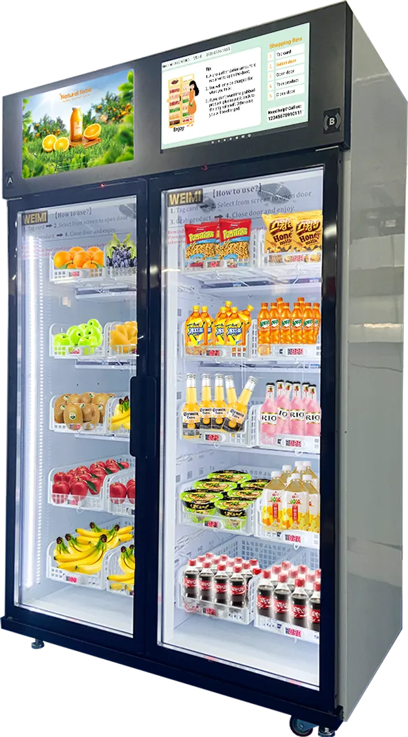 smart fridge vending machine for fresh fruits vegetables snacks drinks ready meals in vending machine convenience store