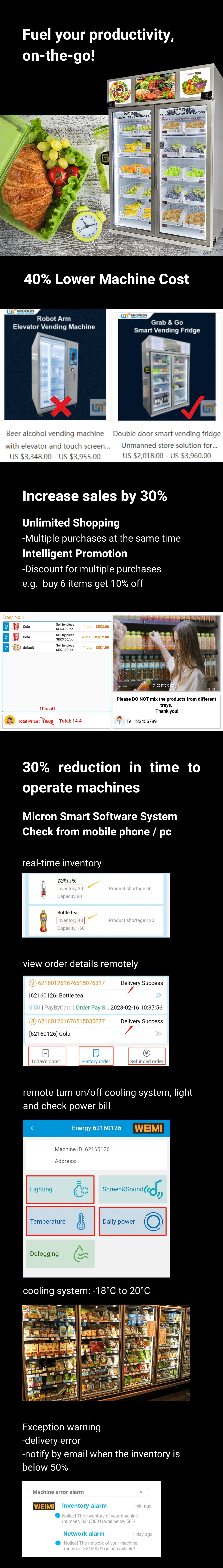 Micron Office vending machine double door lower cost