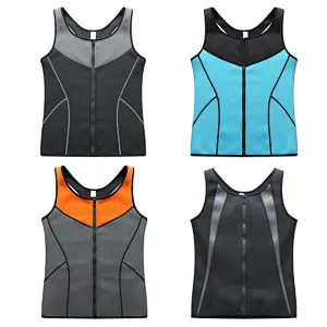 Workout Men Neoprene Sauna Weight Lifting Slimming Sweat Shirt Shaper Waist Trimmer Vest