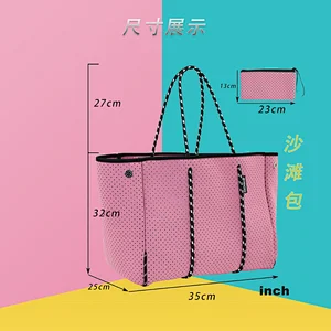 Big Capacity Handbag Square Perforated Bag Fashion Quality Handbag Women Lady Zipper & Hasp Nylon Ho