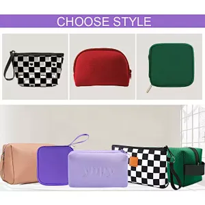 Whosale small handbags custom zipper cosmetic purse case neoprene travel organizer bag mini makeup pouch