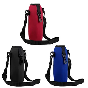Factory Wholesale Sublimation Neoprene bottle sleeve with detachable carry strap adjusts