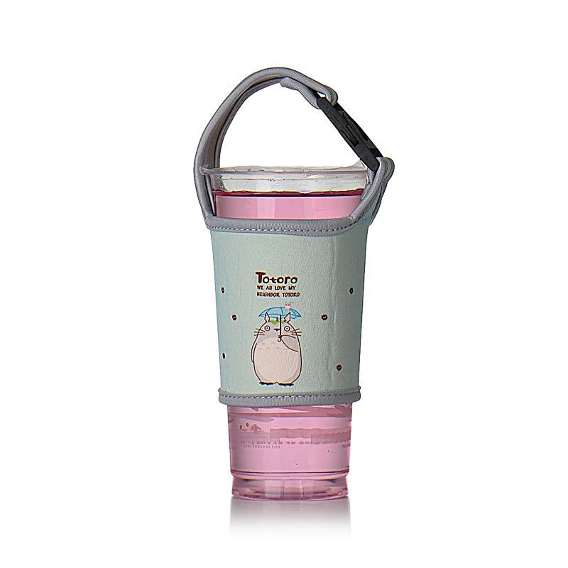 Reusable Cotton Material Drink Cup Carrier Coffee Beverage Holder with Handle Milk Tea Pocket