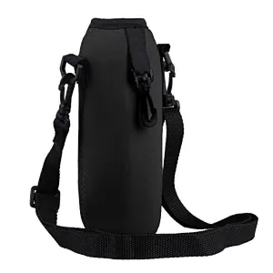 Factory Wholesale Sublimation Neoprene bottle sleeve with detachable carry strap adjusts