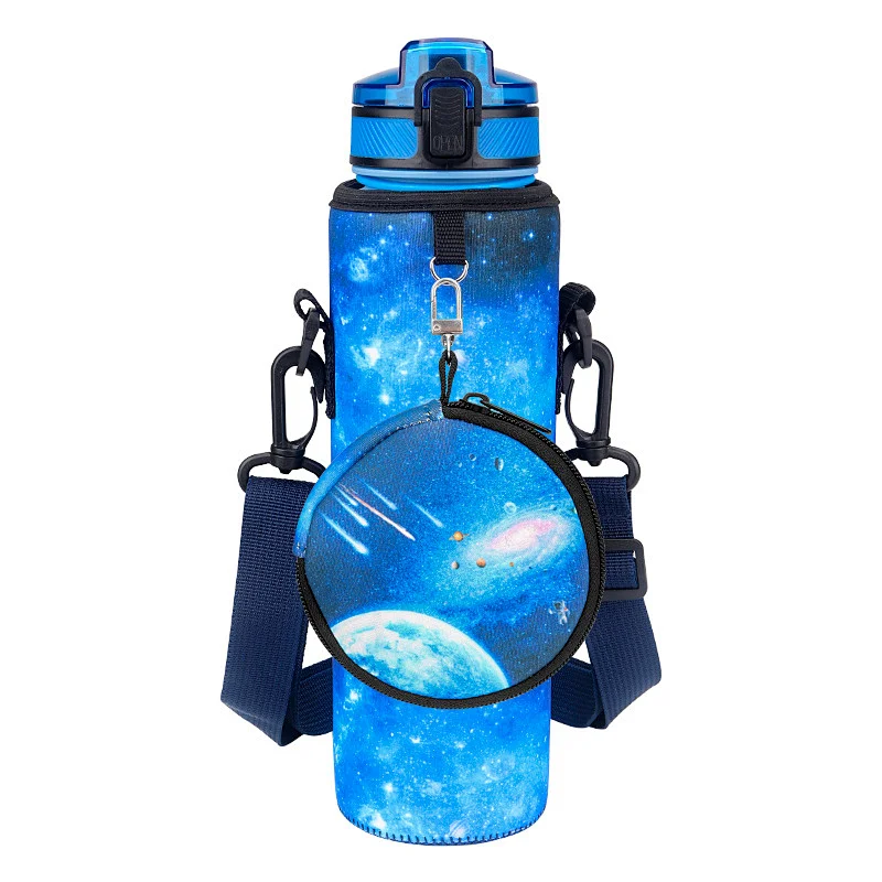 Custom neoprene half bottle cover shoulder thermos wine cover waterproof material outdoor sports cup bag