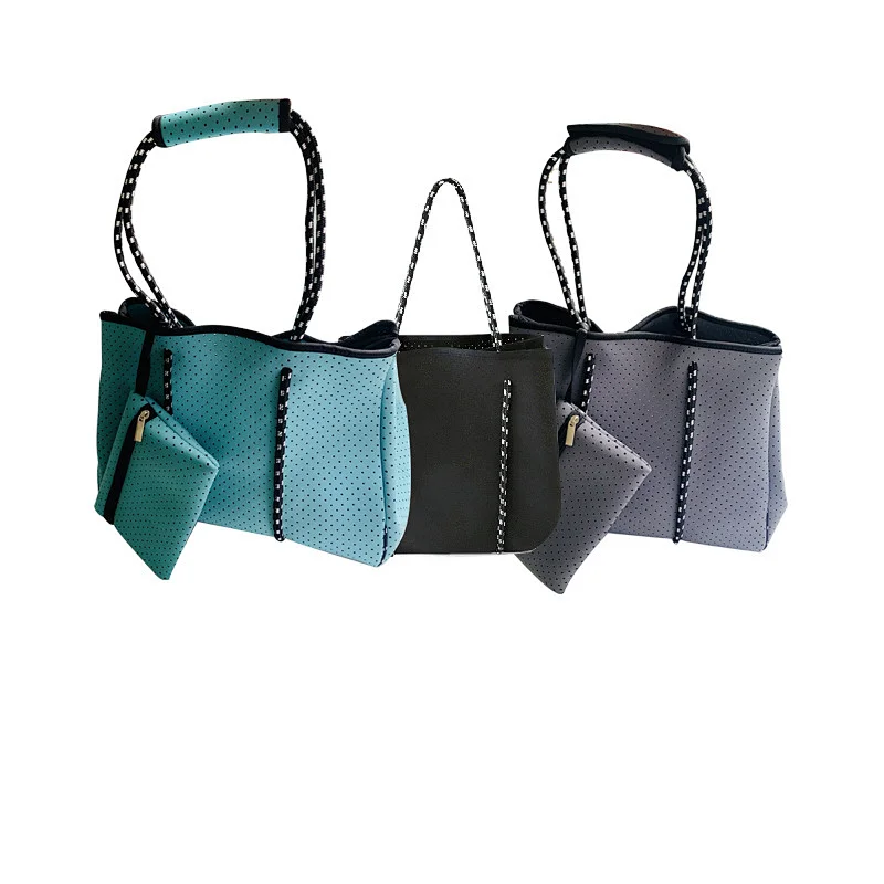 Big Capacity Handbag Square Perforated Bag Fashion Quality Handbag Women Lady Zipper & Hasp Nylon Ho