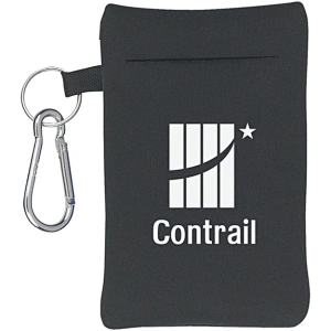 Neoprene Promotional Electronics Pouch w Carabiner