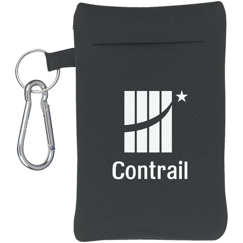 Neoprene Promotional Electronics Pouch w Carabiner