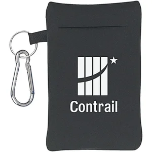 Neoprene Promotional Electronics Pouch w Carabiner