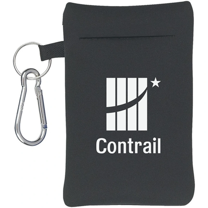 Neoprene Promotional Electronics Pouch w Carabiner