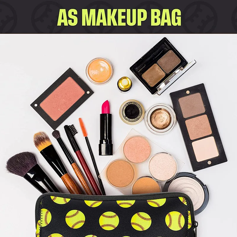 Whosale small handbags custom zipper cosmetic purse case neoprene travel organizer bag mini makeup pouch