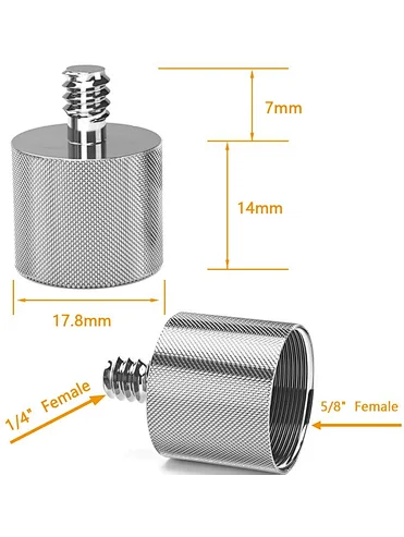 OEM 1/4 to 3/8 inch double male threaded  screw gun adapter screws witl tripod microphone 1/4 convert screw adapter