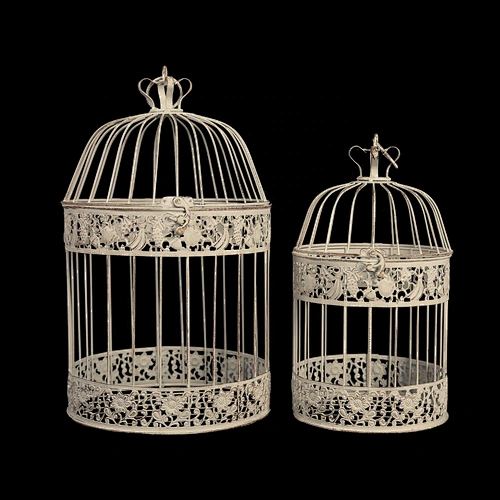 S/2 Modern Home Decor Wedding Party Decorative Metal Bird Cage
