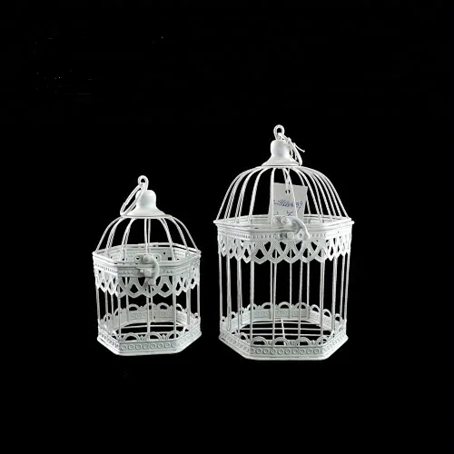 Popular Antique White Bird Cage Plant Stand Candle holder