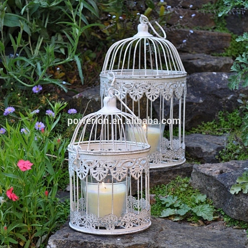 Antique White Metal Decorative Bird Cages