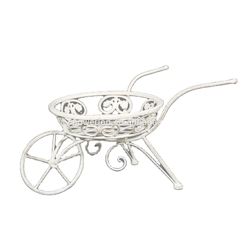 popular Ornamental Antique White Durable Bicycle Planter pot with wheel