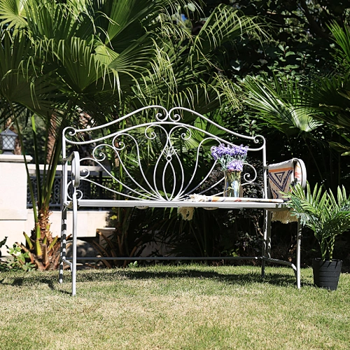 wrought iron bench