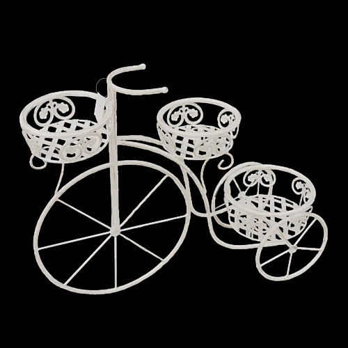 Metal Flower Display Plant Stand Wroght Iron Bicycle Flower Rack Pot Stand
