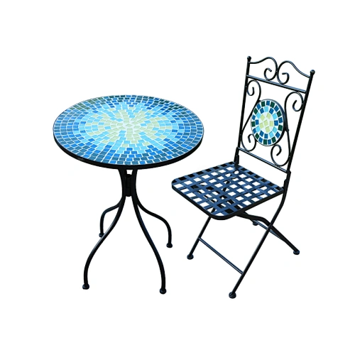 Mosaic Bistro Set Patio Coffee Table Chair Garden Outdoor Folding Furniture