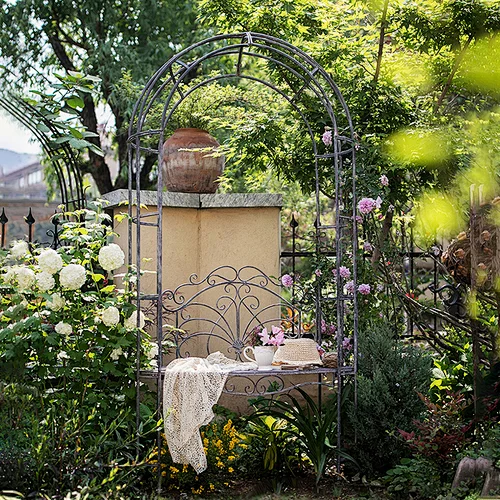 Vintage Wedding Garden Arch with Seater Outdoor Arbor Pergola