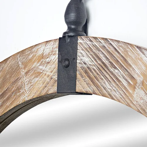 Decorative Wood Round Mirror