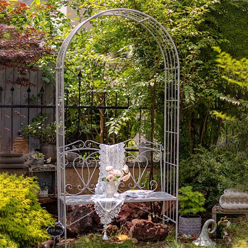 Vintage Metal Garden Arbor Wedding Party Decoration Outdoor Arch
