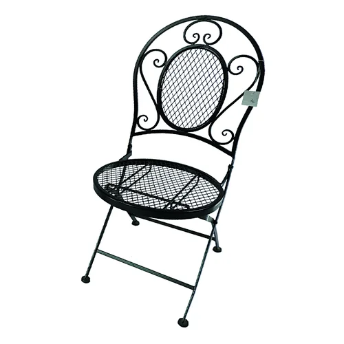 Wrought Iron Folding Garden Outdoor Chair Metal Patio Chair
