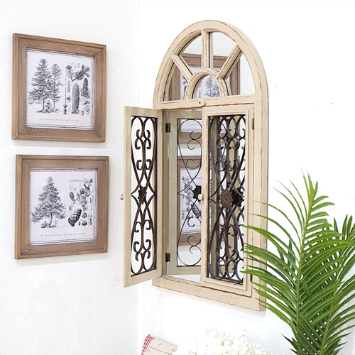 Decorative Wood Metal Mirror