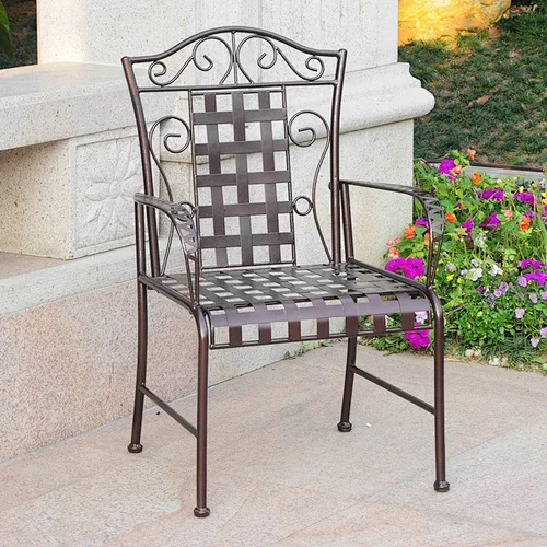 Wrought Iron Patio Dining Chair Patio Furniture Armchair