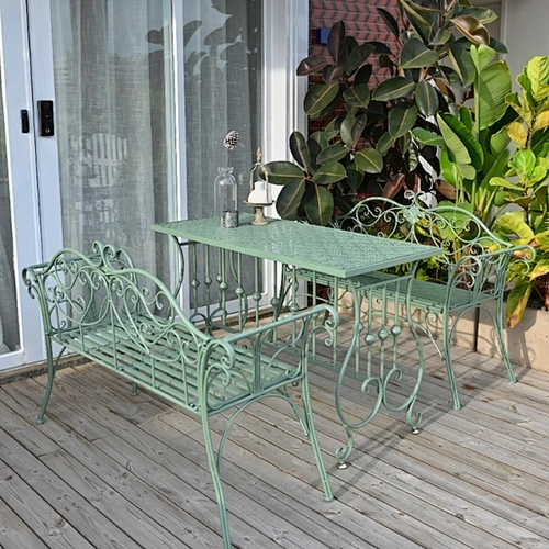 Antique Folding Wedding Outdoor Furniture Bench Set