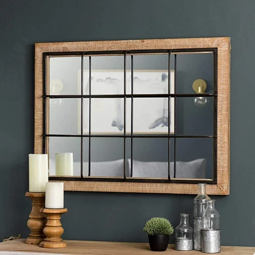 Decorative Wood Metal Mirror