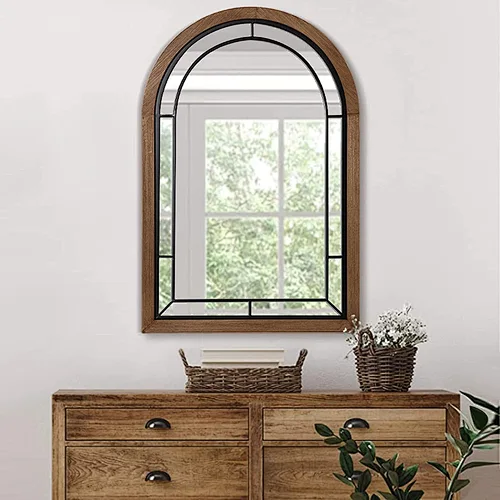 Arched Mirror Decor Window Rustic Accent Wall Mounted Mirror