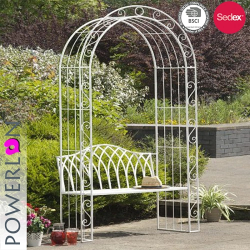 High Quality Garden Wedding Arch Decorations  With Bench Flower Steel Pergola Arch
