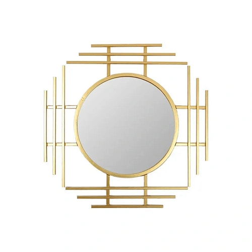 Gold Metal Layered Circle wall accent Mirror